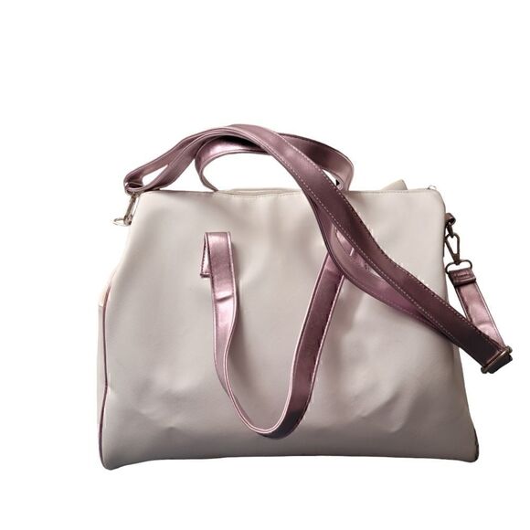 Underonesky White &  Metallic Pink Kitty Cat Weekender Travel Vacation Bag - Picture 5 of 12